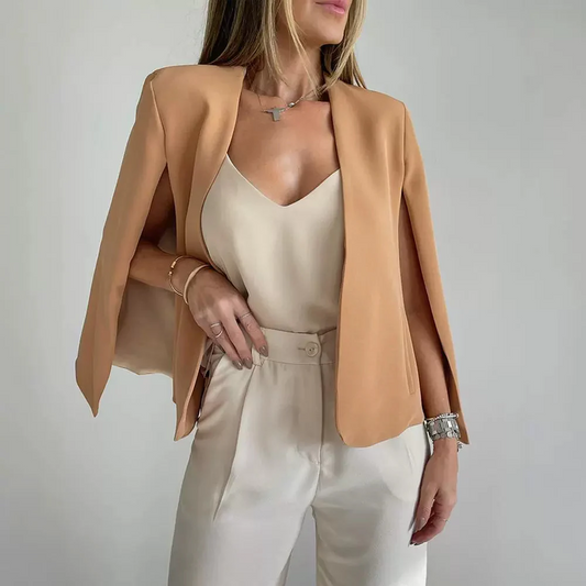 Manteau Sans Col avec Écharpe Coordonnée pour Femme | Idéal pour le Travail ou les Sorties Décontractées