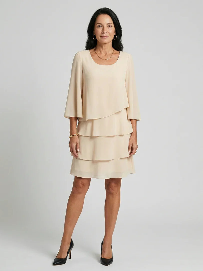 Robe superposée à manches évasées pour femmes