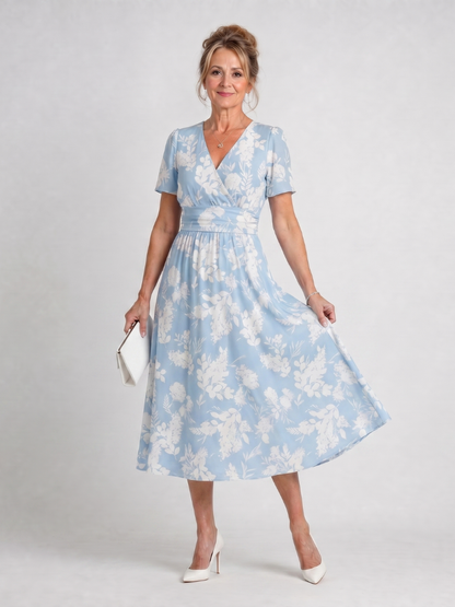 : Robe midi imprimée florale pour femmes