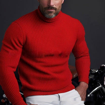 Pull à Col Roulé Uni pour Hommes avec Coupe Confortable | Idéal pour l’Automne et l’Hiver