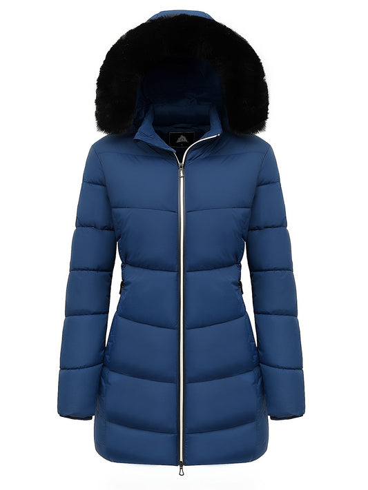 Manteau Matelassé d’Hiver avec Capuche et Poches pour Femme | Idéal pour les Saisons Froides