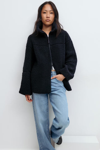 Veste À Col Montant Avec Fermeture Zippée Pour Femme | Idéale Pour L'automne