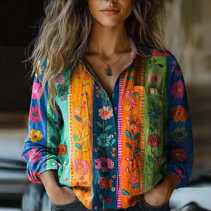 Blouse Imprimée avec Coupe Décontractée pour Femmes | Idéale pour le Travail ou les Sorties