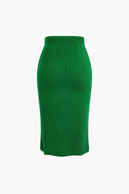 Ensemble Deux Pièces avec Haut Cache-Cœur et Jupe Crayon pour Femme | Idéal pour le Quotidien et les Sorties