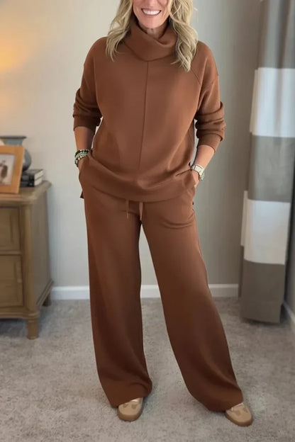 Ensemble Deux Pièces en Maille avec Top et Pantalon pour Femme | Idéal pour un Usage Quotidien