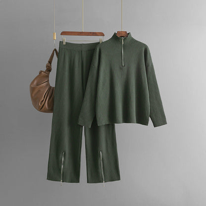 Ensemble Deux Pièces Avec Haut À Fermeture Éclair Et Pantalon Pour Femmes | Idéal Pour Usage Quotidien Et Loisirs