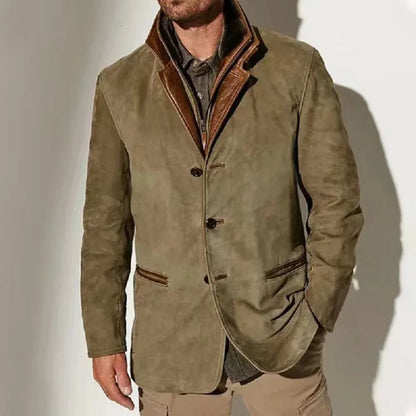Veste de ville boutonnée automne-hiver pour hommes