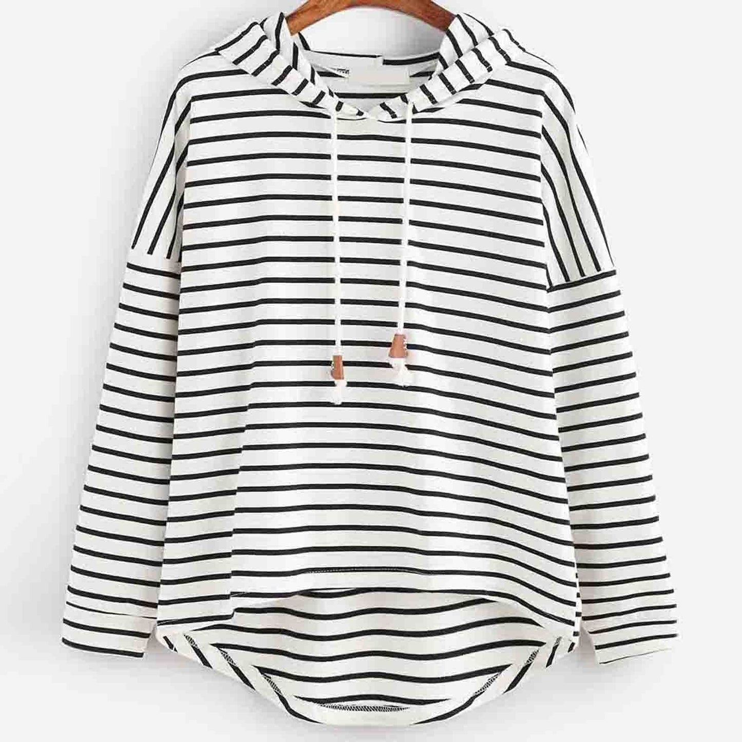 Sweat À Capuche Avec Rayures Horizontales Pour Adultes | Idéal Pour Un Usage Décontracté