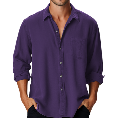 Chemise à Manches Longues avec Col Classique pour Homme | Idéale pour le Quotidien et les Occasions Décontractées
