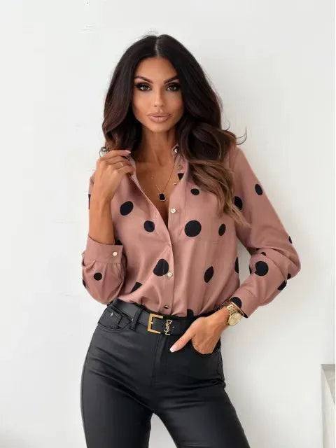 Blouse À Pois Avec Coupe Classique Pour Femme | Idéale Pour Toutes Les Saisons Et Les Occasions Quotidiennes