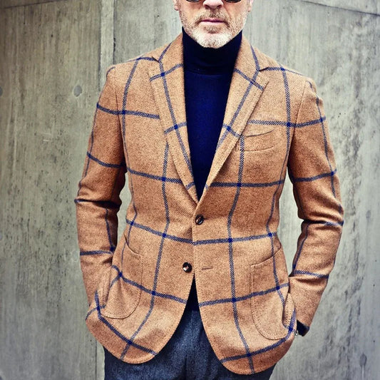 Blazer À Carreaux Pour Hommes | Idéal Pour Usage Quotidien Automnal