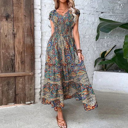 Robe Maxi à Motif Bohème pour Femme | Idéale pour l'Été
