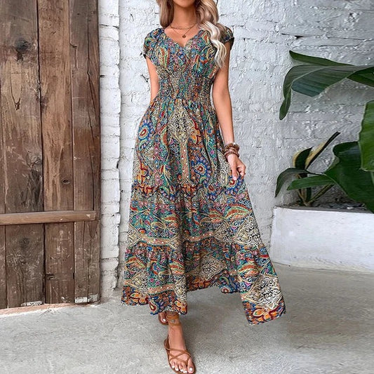 Robe Maxi à Motif Bohème pour Femme | Idéale pour l'Été