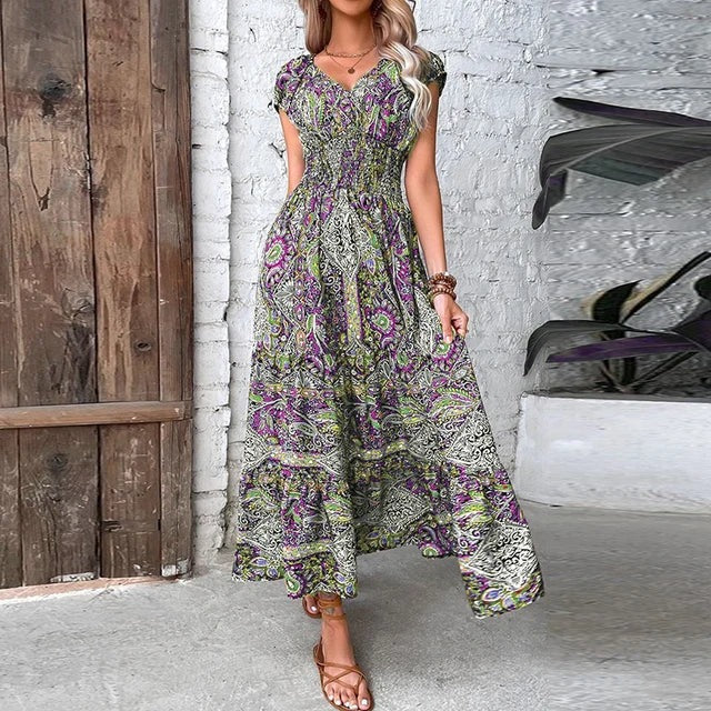 Robe Maxi à Motif Bohème pour Femme | Idéale pour l'Été