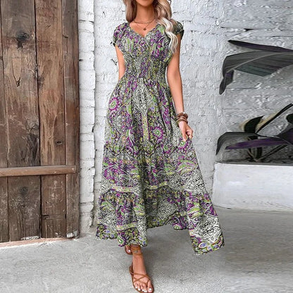 Robe Maxi à Motif Bohème pour Femme | Idéale pour l'Été