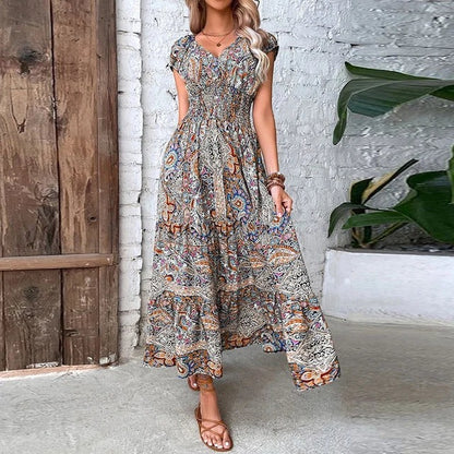 Robe Maxi à Motif Bohème pour Femme | Idéale pour l'Été