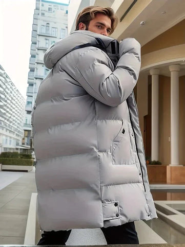 Manteau Long avec Fermeture et Poches pour Homme | Idéal pour l’Hiver