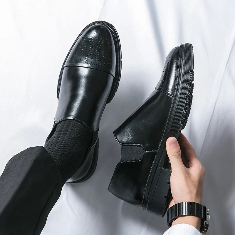 Chaussures slip-on avec détails brogue pour hommes | Idéal pour les tenues habillées et les occasions professionnelles