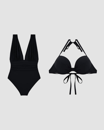 Maillot de Bain Une Pièce avec Décolleté en V pour Femmes | Idéal pour la Plage et la Piscine