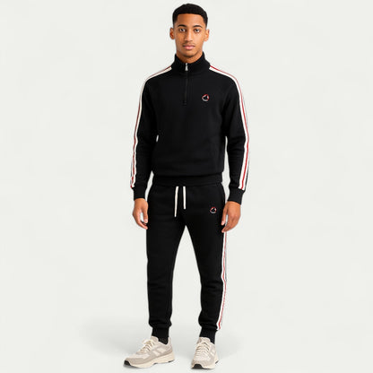 Ensemble De Survêtement avec Haut Zippé Et Pantalon À Cordon pour Homme | Idéal pour Les Activités Quotidiennes