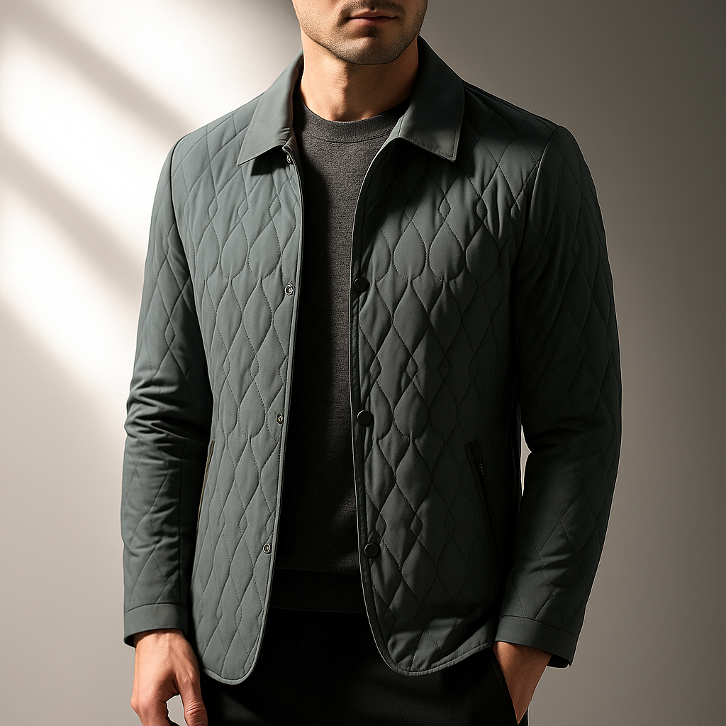 Veste matelassée à col chemise pour hommes