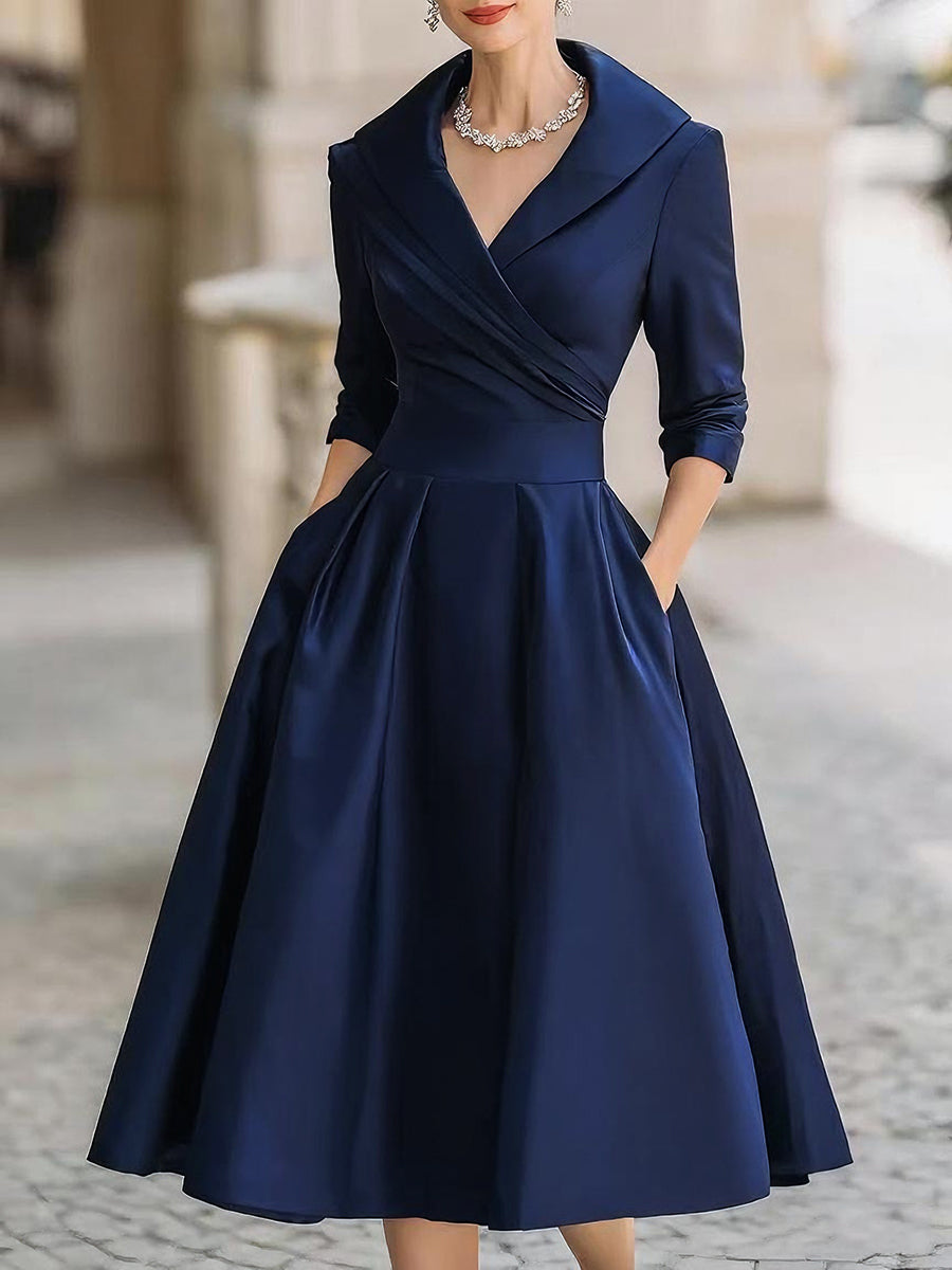 Robe Midi Avec Corsage Ajusté Et Jupe Évasée Pour Femme | Idéale Pour Les Soirées Et Événements