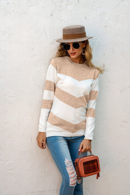Pull En Maille Avec Motif Zigzag Pour Femmes | Idéal Pour Usage Quotidien
