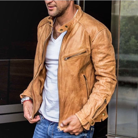 Veste avec Col Montant et Poches Zippées pour Homme | Idéale pour la Mi-Saison