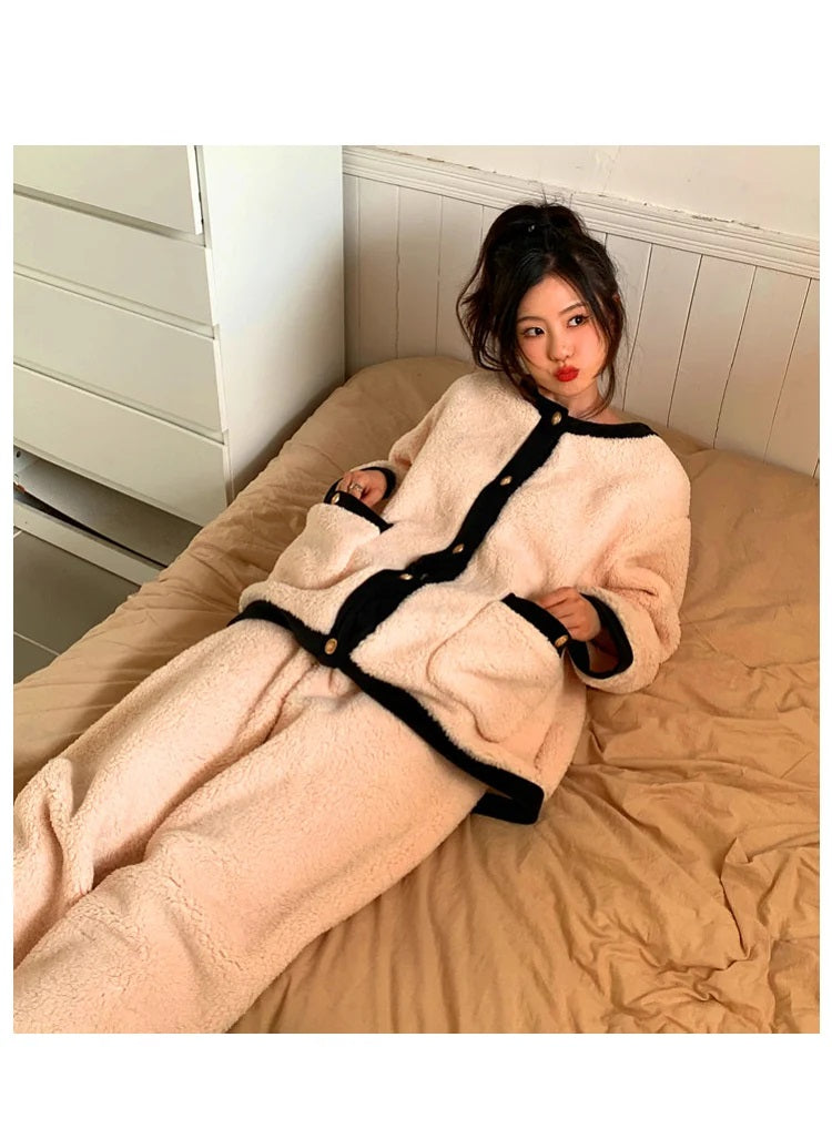 Ensemble Pyjama Deux Pièces À Manches Longues pour Femmes | Idéal pour L’Hiver Et Les Soirées À La Maison