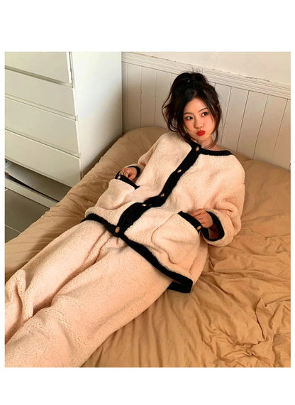 Ensemble Pyjama Deux Pièces À Manches Longues pour Femmes | Idéal pour L’Hiver Et Les Soirées À La Maison