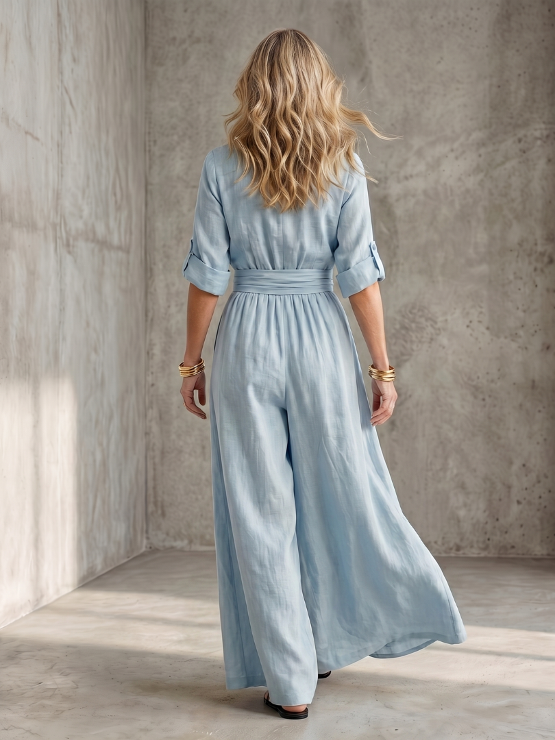 Combinaison croisée jambe large pour femmes