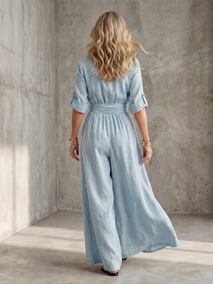 Combinaison croisée jambe large pour femmes