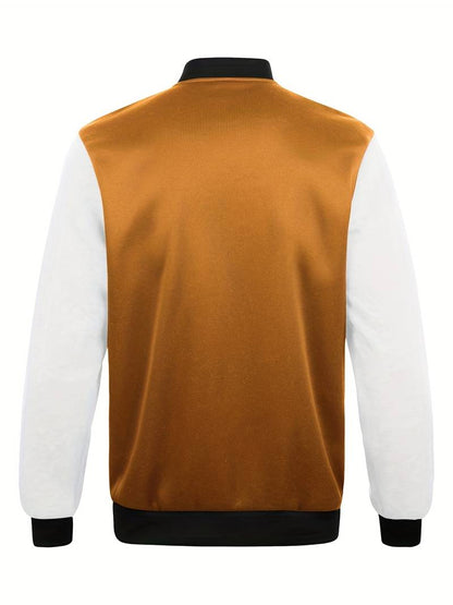 Veste College avec Manches Contrastées Et Fermeture À Boutons pour Homme | Idéal pour Les Tenues Décontractées