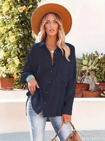 Blouse Unie Avec Coupe Polyvalente Pour Femme | Idéale Pour Toutes Les Saisons Et Les Occasions Quotidiennes