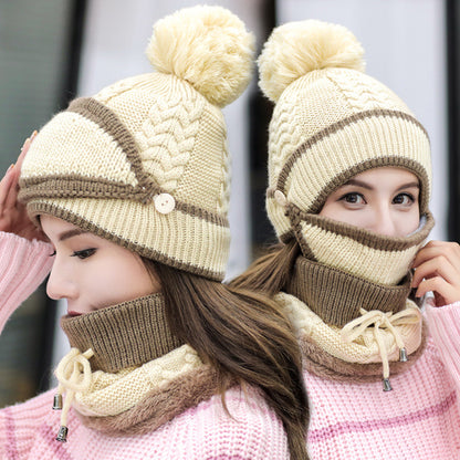 Ensemble Bonnet et Écharpe avec Masque Détachable pour Femme | Idéal pour l’Hiver