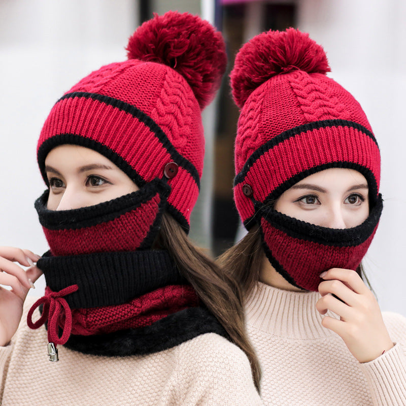 Ensemble Bonnet et Écharpe avec Masque Détachable pour Femme | Idéal pour l’Hiver