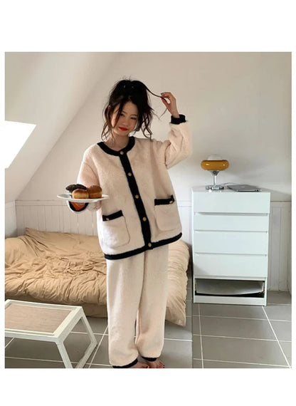 Ensemble Pyjama Deux Pièces À Manches Longues pour Femmes | Idéal pour L’Hiver Et Les Soirées À La Maison