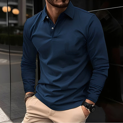 Polo À Col Classique avec Manches Longues pour Homme | Idéal pour Un Usage Quotidien