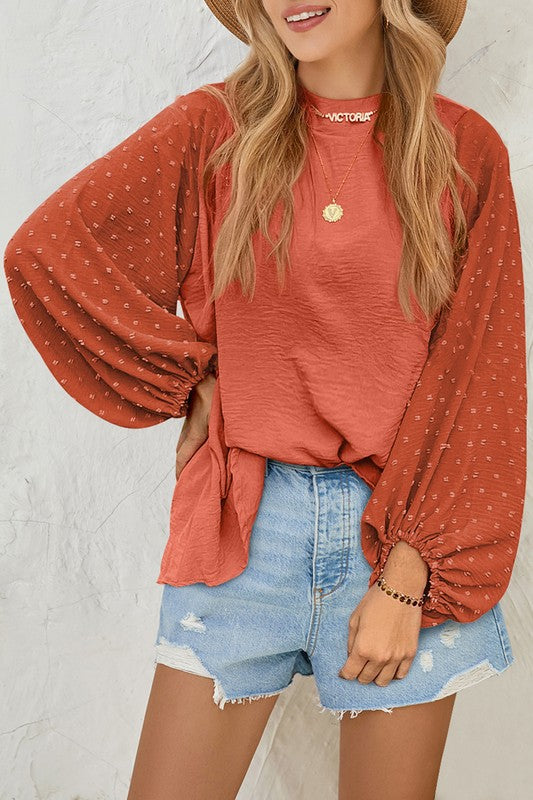 Blouse À Pois Suisses Avec Manches Longues Pour Femmes | Idéal Pour Usage Quotidien