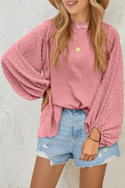 Blouse à Pois Suisses et Manches Longues pour Femme | Idéale Pour Un Usage Quotidien