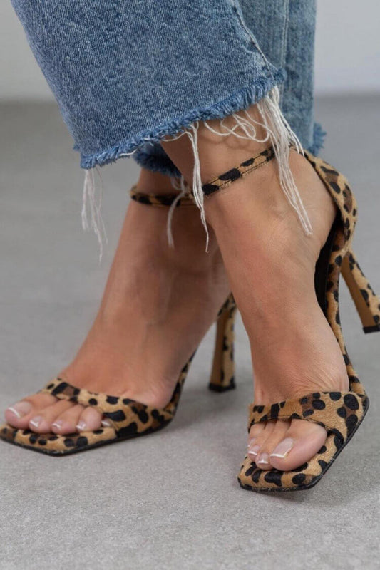 Sandales à Talon Haut avec Bride Cheville et Bout Ouvert Carré pour Femme | Idéal pour les Soirées et Sorties Habillées