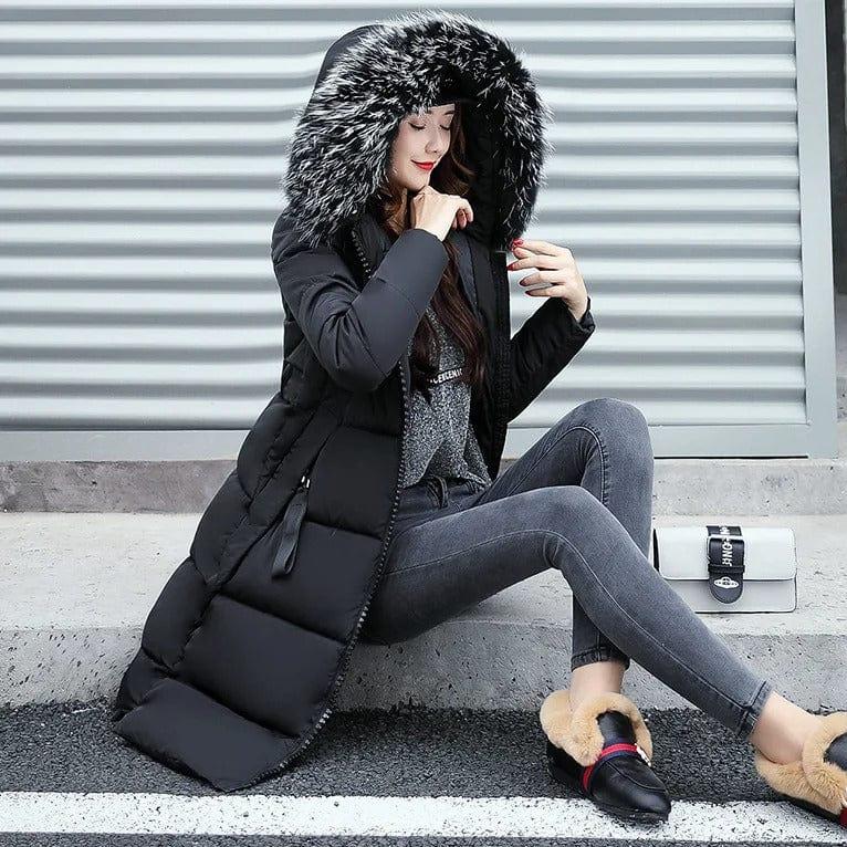 Manteau Long à Capuche avec Manches Longues pour Femme | Idéal pour Hiver