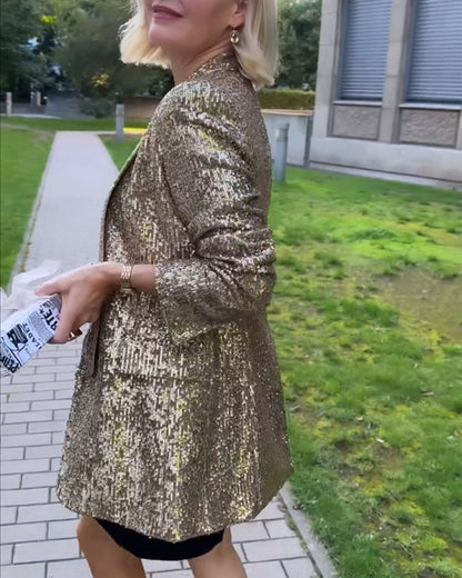 Veste À Sequins Avec Fermeture Frontale Pour Femme | Idéale Pour Événements Et Occasions Spéciales