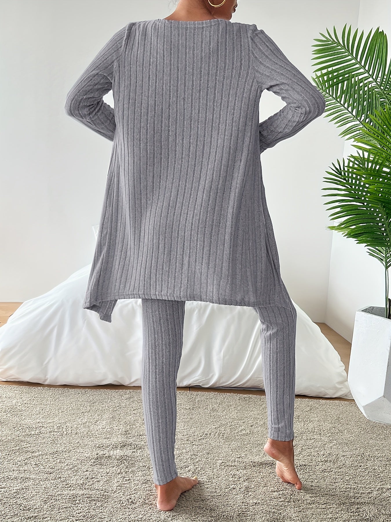 Ensemble Décontracté À Côtes avec Gilet, Top Et Pantalon pour Femme | Idéal pour Le Quotidien