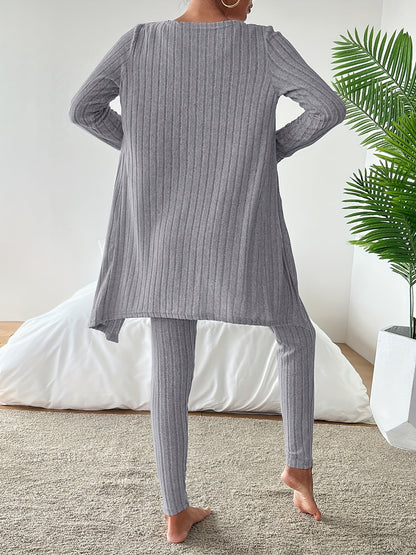 Ensemble Décontracté À Côtes avec Gilet, Top Et Pantalon pour Femme | Idéal pour Le Quotidien