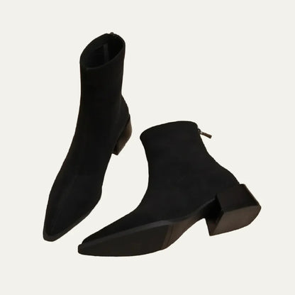 Bottines à bout pointu avec talon bloc pour femmes | Idéal pour l'automne