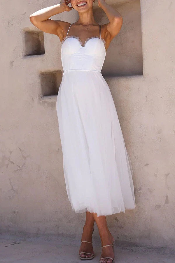 Robe Longue de Soirée à Bretelles en tissu Fluide pour Femme | Idéale pour les Cérémonies Estivales