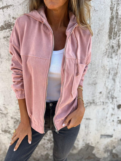 Veste Avec Capuche Et Fermeture Zippée Pour Femmes | Idéal Pour La Mi-Saison Et Les Tenues Quotidiennes