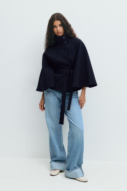 Manteau-cape Avec Ceinture Pour Femmes | Idéal Pour L’automne