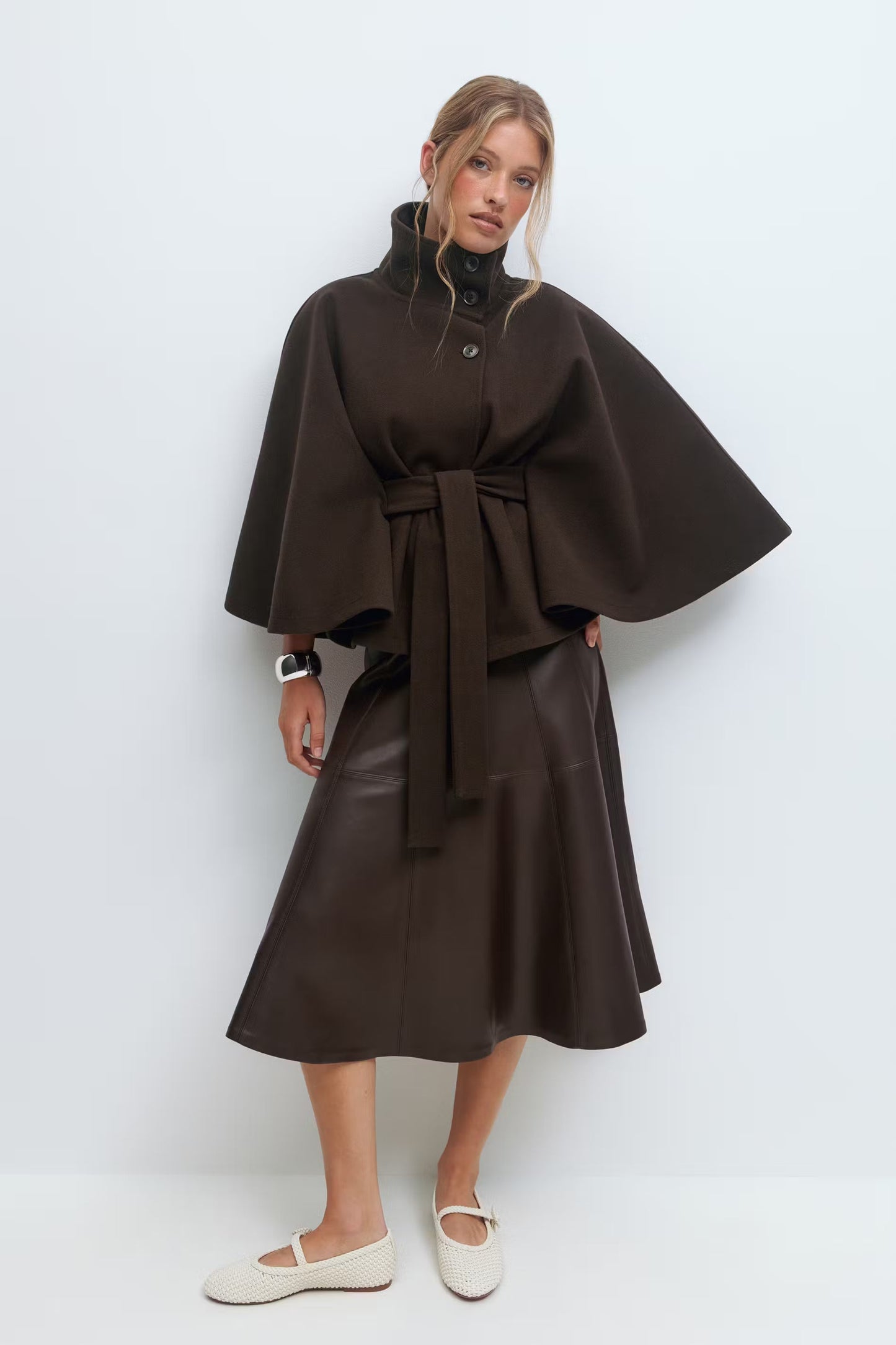 Manteau-cape Avec Ceinture Pour Femmes | Idéal Pour L’automne